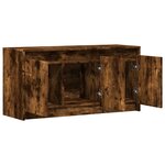 vidaXL Meuble TV avec LED chêne fumé 100x34x50 cm bois d'ingénierie