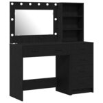 vidaXL Table de Toilette Noir 78.5 x 41 x 135 cm Bois d'ingénierie