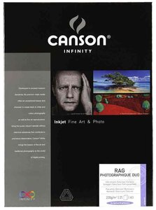 Paquets de 25 feuilles INFINITY Papier photo 'Rag Photographique Duo' CANSON