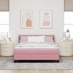Lit Box Spring vidaXL avec Matelas Rose 140x190 cm Velours