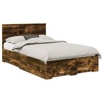 vidaXL Cadre de lit Chêne fumé 120 x 200 cm Bois d'ingénierie
