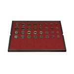 Coffret en bois massif Carus pour 24 séries d'euro.
