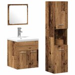 vidaXL Ensemble de mobilier de salle de bain 3 Pièces Bois Ancien