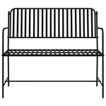 vidaXL Banc d'extérieur Noir Métal Standard Durable Banc d'extérieur
