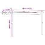vidaXL Gazebo mural Crème 3 x 3 m Acier