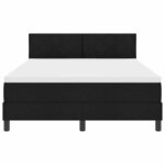 vidaXL Lit à ressorts avec matelas Noir 160 x 200 cm tissu