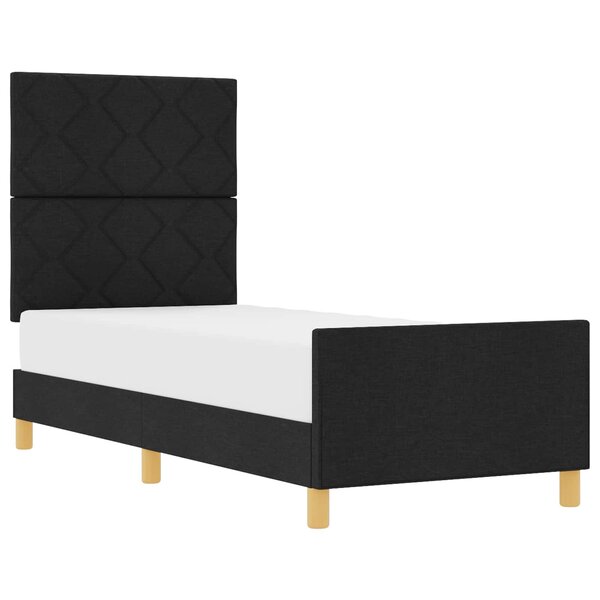 vidaXL Cadre de lit avec tête de lit Noir 80 x 200 cm tissu