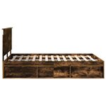 vidaXL Cadre de lit Chêne fumé 140 x 190 cm Pin massif