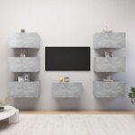 vidaXL Meubles TV 7 Pièces Gris béton 30 5x30x60 cm Aggloméré