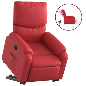 vidaXL Fauteuil inclinable électrique rouge similicuir