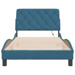 vidaXL Cadre de lit avec LED sans matelas bleu 100x200 cm velours