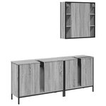 vidaXL Ensemble d'armoires de salle de bain 3 Pièces sonoma gris