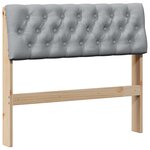 vidaXL Tête de lit capitonnée Gris clair 90 cm Pin massif