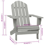 vidaXL Chaise de jardin Bois Gris