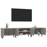 vidaXL Meuble TV gris béton 180x31 5x40 cm bois d'ingénierie
