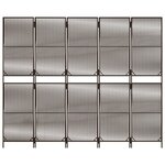 vidaXL Cloison de séparation 5 panneaux marron résine tressée