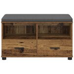 vidaXL Banc d'entrée avec coussin Bois ancien 80 x 38 x 46 cm