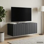 vidaXL Meuble TV mural 78 5 x 31 x 30 cm Noir Bois d'ingénierie