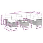vidaXL Salon de jardin 9 Pièces avec coussins gris résine tressée