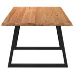 vidaXL Table à manger avec bord naturel 220x100x74cm bois massif chêne