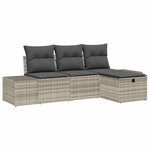vidaXL Ensemble de canapé de jardin 4 Pièces Gris clair 55 x 62 x 69 cm