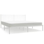 vidaXL Cadre de lit métal avec tête de lit blanc 180x200 cm