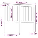 vidaXL Tête de lit 141x6x101 cm Bois massif de pin