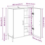 vidaXL Buffet Chêne artisanal 69 5 x 34 x 90 cm Bois d'ingénierie