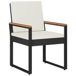 vidaXL Ensemble de meubles d'extérieur 3 Pièces Noir et blanc crème