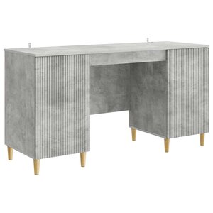 vidaXL Bureau Gris béton 142 5 x 50 x 75 cm Bois d'ingénierie