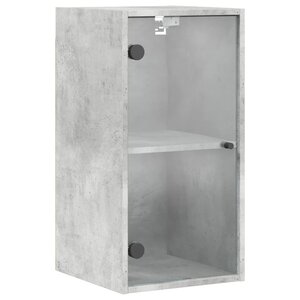 vidaXL Armoire murale avec portes en verre gris béton 35x37x68 5 cm