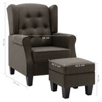vidaXL Fauteuil avec repose-pied Taupe Tissu