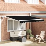 Store rétractable manuel vidaXL avec LED noir 350x250 cm
