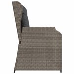 vidaXL Banc inclinable de jardin avec coussins gris résine tressée