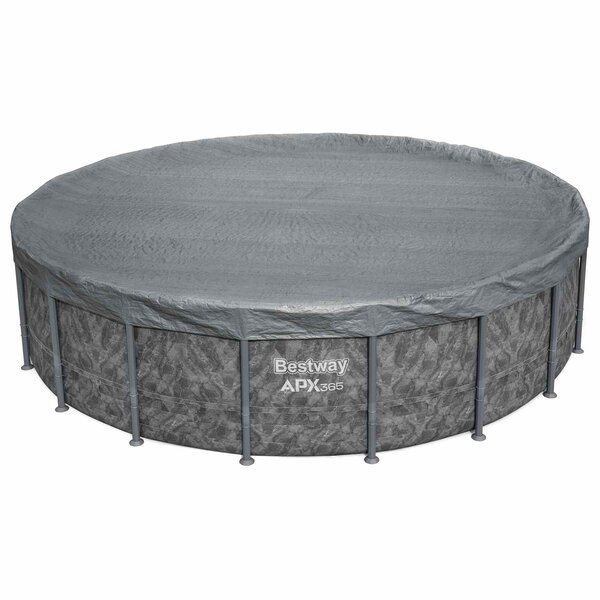 Bestway Couverture de piscine Ø5 49 m Rond Polyester Gris