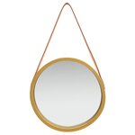 vidaXL Miroir mural avec sangle 40 cm Doré