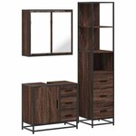 vidaXL Ensemble de meubles de salle de bain 3 Pièces Chêne marron