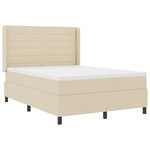 vidaXL Lit à ressort LED avec matelas Crème 140 x 200 cm tissu