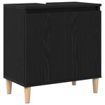 Meuble sous évier vidaXL Noir Chêne 58x33x60 cm Bois d'ingénierie