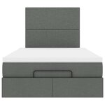 vidaXL Cadre de lit ottoman avec matelas gris foncé 120x200cm tissu