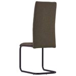 vidaXL Chaises à manger cantilever lot de 2 marron tissu