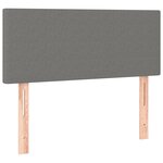 vidaXL Sommier à lattes de lit matelas LED gris foncé 120x190 cm tissu