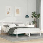 vidaXL Cadre de lit Blanc 160 x 200 cm Bois massif en pin