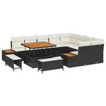 vidaXL Ensemble de canapé de jardin avec coussin Noir Poly rotin