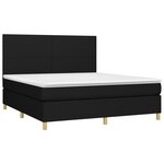 vidaXL Sommier à lattes de lit et matelas et LED Noir 180x200 cm Tissu