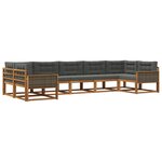 vidaXL Ensemble de canapés d'extérieur 7 pc Naturel et Anthracite