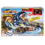 Hot wheels monster trucks scorpion - circuit motorisé 80 cm - 2 véhicules inclus