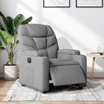 vidaXL Fauteuil inclinable électrique Gris clair Tissu