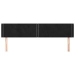 vidaXL Tête de lit avec oreilles Noir 203x16x78/88 cm Velours