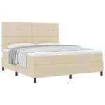 vidaXL Lit à ressorts avec matelas Crème 180 x 200 cm tissu